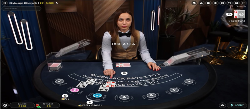 skylounge blackjack-bord